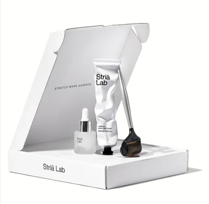 Striā Lab 12-Week Programme, cream, serum and microneedling tool