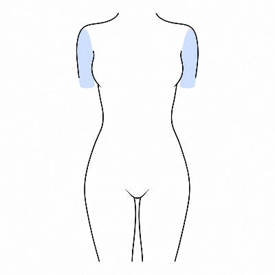 Body map with the upper arms highlighted