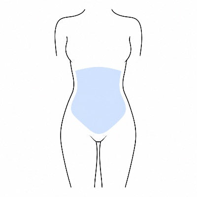 Body map with the stomach highlighted