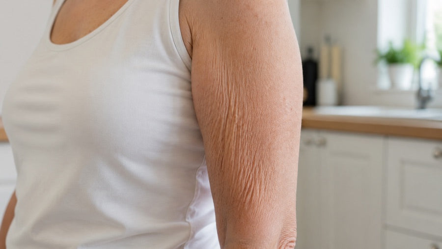 Crepey skin on the upper arm after weight loss